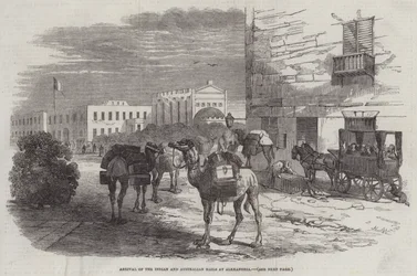 Ankunft der indischen und australischen Post in Alexandria